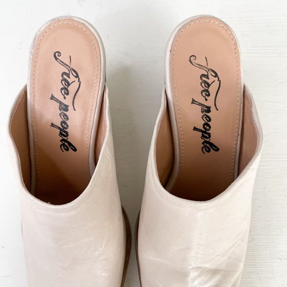 Free People Cream Leather Brayden Western Mule in Bone Cowboy Size 37.5 US 7.5 - Picture 6 of 10
